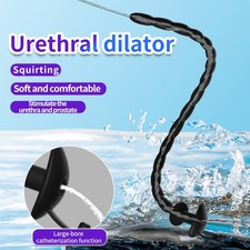 Long Silicone Urethral Sounds Anti-Falling Hollow Plug 3-Sizes Dilator Stretcher