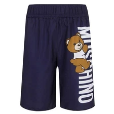 Moschino Boys Teddy Bear Logo Swim Trunks, Size 10Y