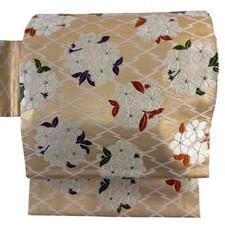 JAPANESE NAGOYA OBI GOLD PURE SILK BB0236