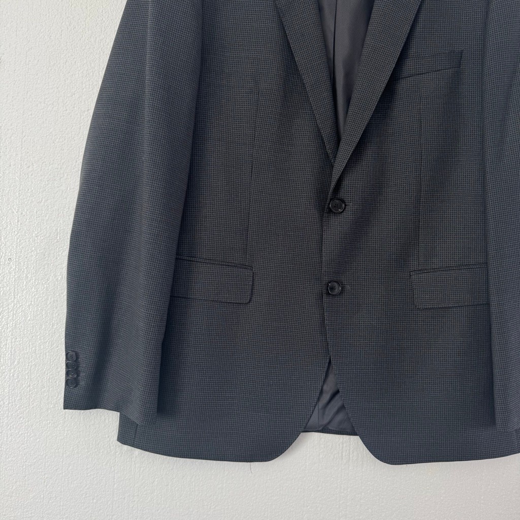 Men's BOSS Hugo Boss Gray Houndstooth Sport Coat Blazer 42R thumbnail 13