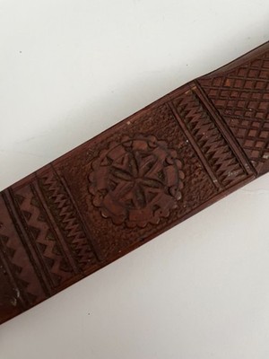 Vintage Yugoslavian Hand Carved Wooden Double Flute