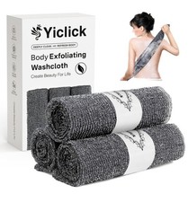 3 Pack Exfoliating Washcloth Towels Body Back Scrubber Shower Bath Scrub Cloths.