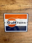 Vintage Gulftane Gas Pump Plate Porcelain Sign Gulf Oil Car Guy Gifts For Men