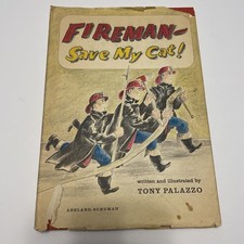 Vintage Children's 1964 Fireman Save My Cat Children’s Story Book Tony Palazzo