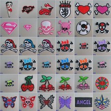 Girls Iron-on Embroidered Cloth Patch Badge Appliqu� goth emo punk rock chick