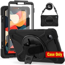 Black Case for Lenovo Tab One 8.7" 2025, 360 Rotating Hand Strap