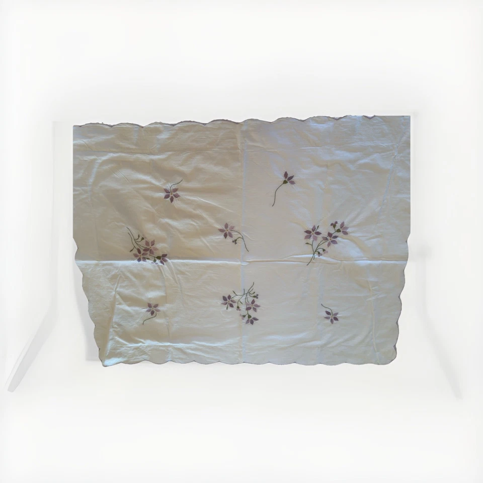 Par de fundas bordadas vintage Pottery Barn cama + baño lavanda descontinuadas Foto 3 de 4