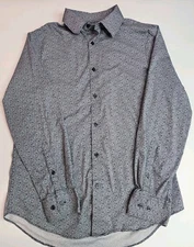 Perry Ellis Long Sleeve Stretch Shirt Size Medium,Very Nice Pattern,No Flaws 222