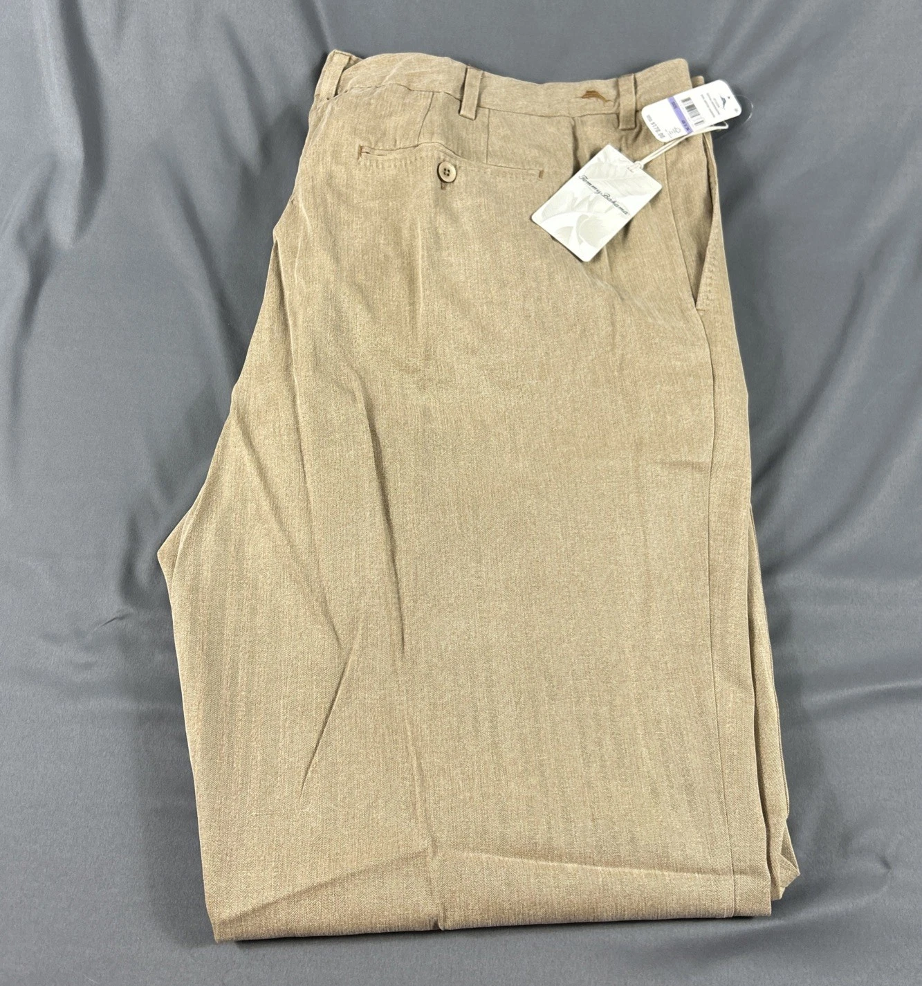 Tommy Bahama Golf Pants Havana Herringbone 48 x 34 Khaki Silk Cotton MSRP $170