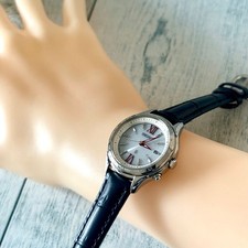 SEIKO Lucia Watch 1B25-0AH0 Radio-Controlled Solar Silver Used from Japan