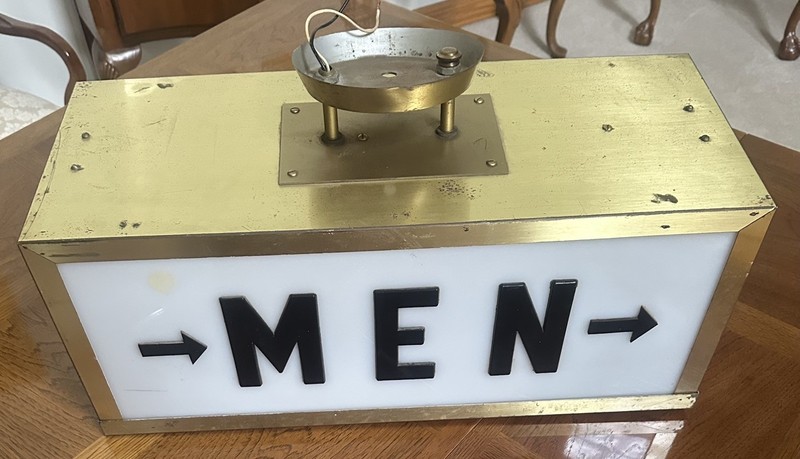 Original 1929 Chicago Stadium Mens Bathroom light Up Sign Chicago Bull/Blackhawk