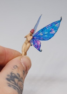 Handmade Enchanted Fairy Garden Miniature Pixi Butterfly Wing Dancing Nude Fae 