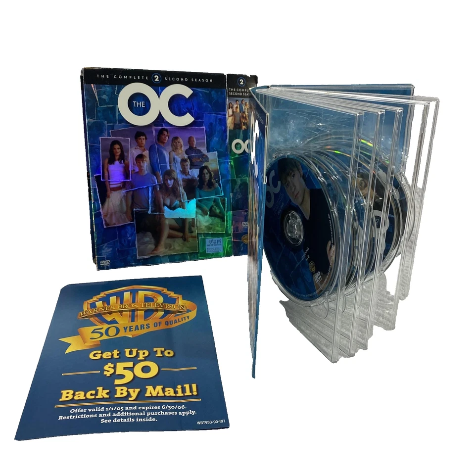 Vintage The O.C. Полный комплект второго сезона DVD 7 дисков футляр Warner Bros TV - Изображение 2 из 4
