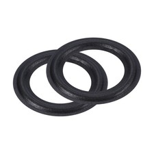Rubber Speaker Foam Edge Surround Rings 2.5" 42mm x 68mm Black 2 Pcs