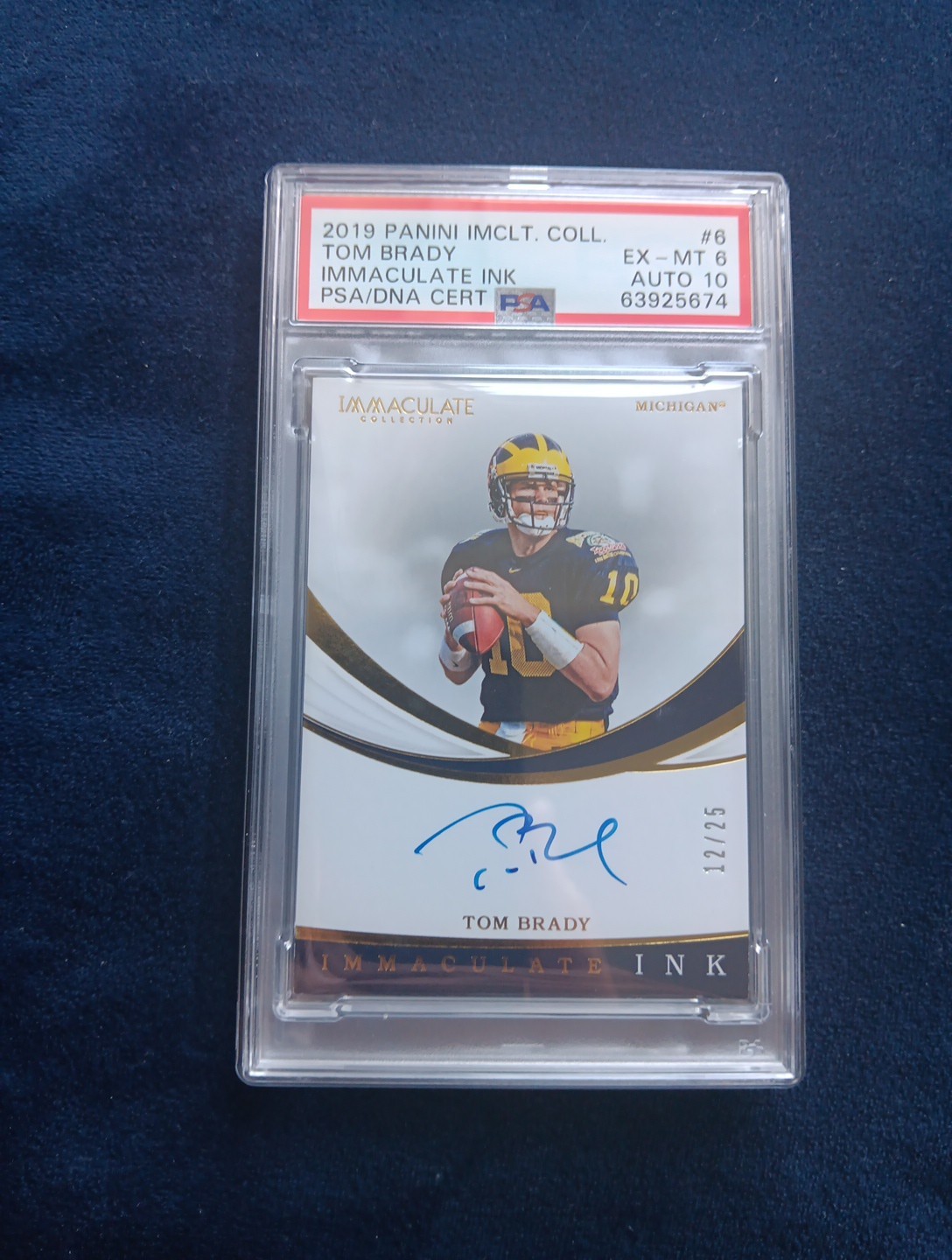 Tom Brady Autographed Signed New England Patriots 2019 Immaculate Collection auto Jersey # 12/25!!! PSA 6/10!! 