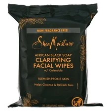 SheaMoisture African Black Soap Clarifying Facial Wipes, 30 Ct