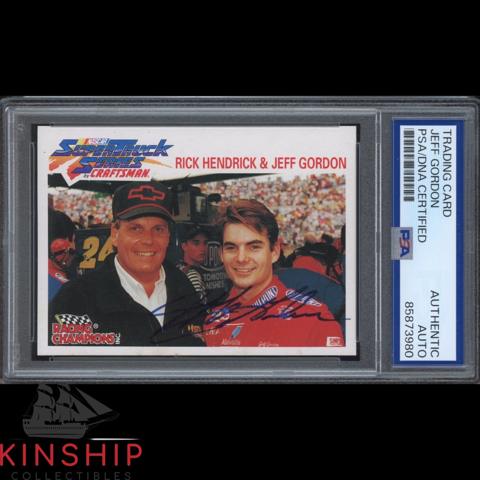 Jeff Gordon signed 1995 Racing Champions Card PSA DNA Slab NASCAR Auto C6365