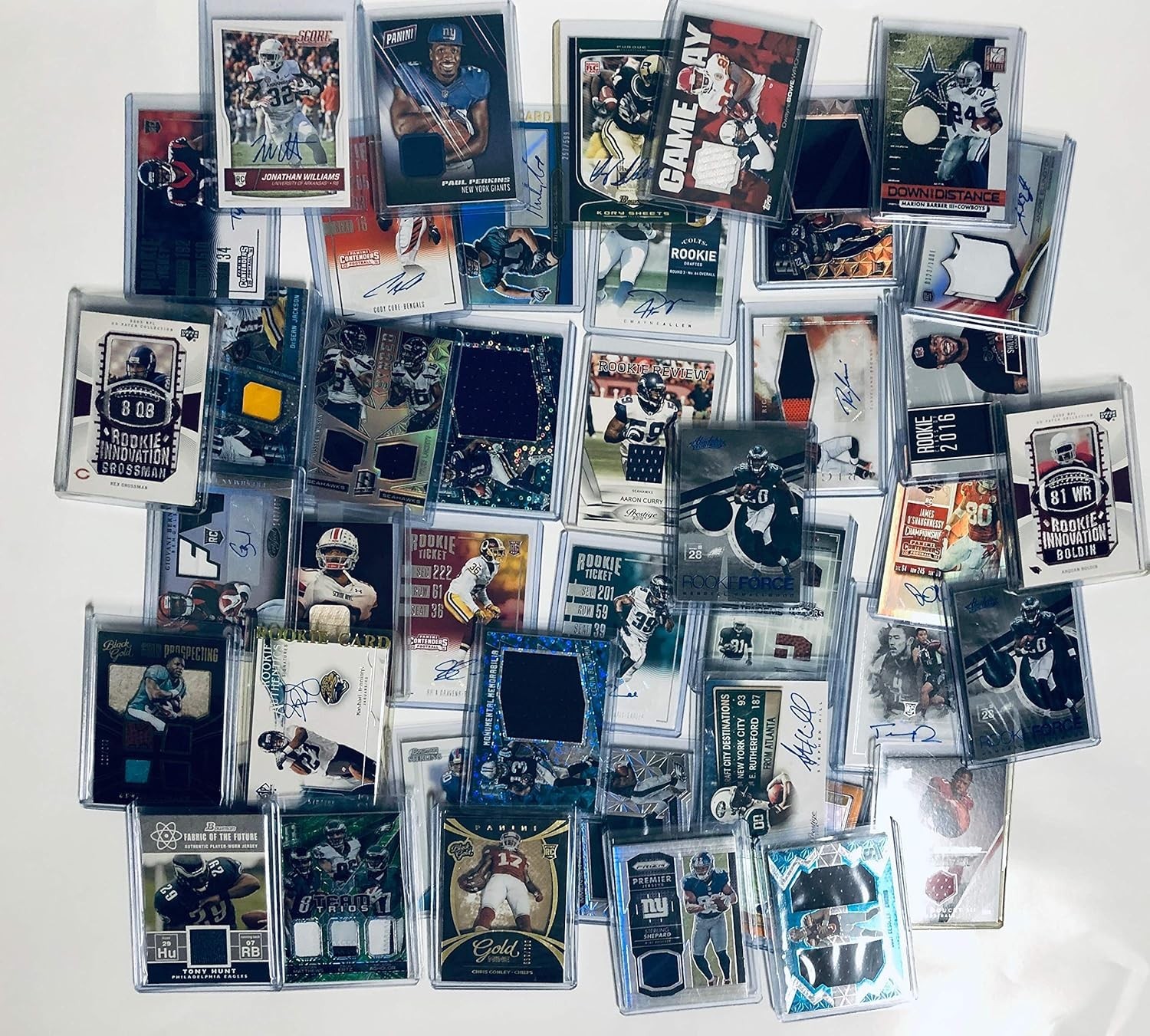 NFL Football Card Relic Autograph Lot 10 Game Used Jersey Fan Collector view 4