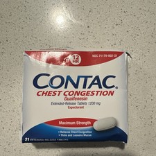 Chest Congestion Relief, Maximum Strength Cough Expectorant, 1200mg, 21 Tablets
