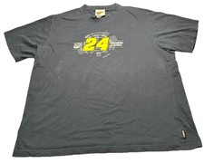 Vintage Jeff Gordon Nascar Racing Navy Blue T-Shirt Faded Front Back Graphic