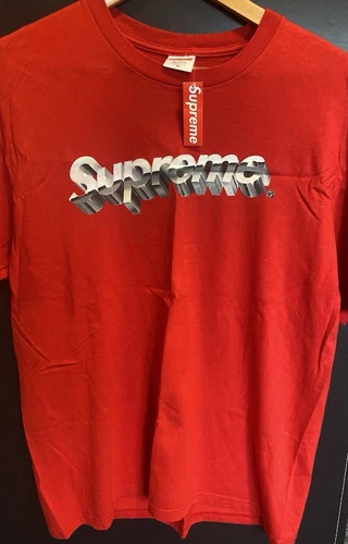 T shirt rouge SS20 Supreme logo chromé taille XL Xtra Large neuf avec étiquette DS