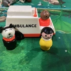 Vintage Fisher Price Ambulance Little People Toy Truck