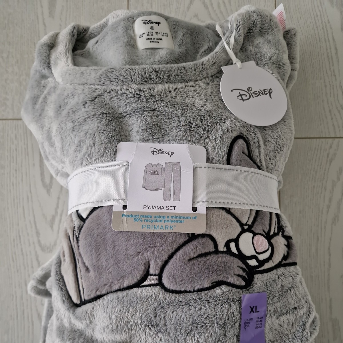 PRIMARK LADIES FLEECE PYJAMA DISNEY THUMPER WOMEN COSY WARM PJs