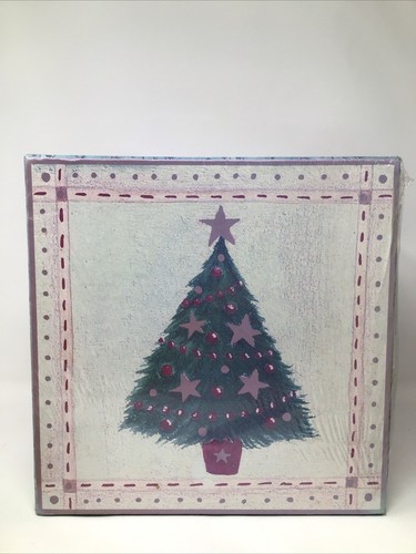 Crystal Creative Solutions Stacking Nesting Boxes Set Of 3 Tree Wreath Holly NEW - Picture 4 of 11