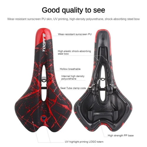 PU Leather Bicycle Saddle Gel Filled Cycling Cushion Soft MTB Seat - Picture 10 of 16