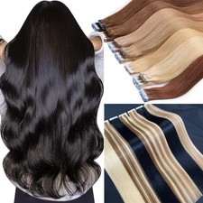 Tape In Hair Extensions Skin Weft Premium Human Hair Seamless Invisible Fashion