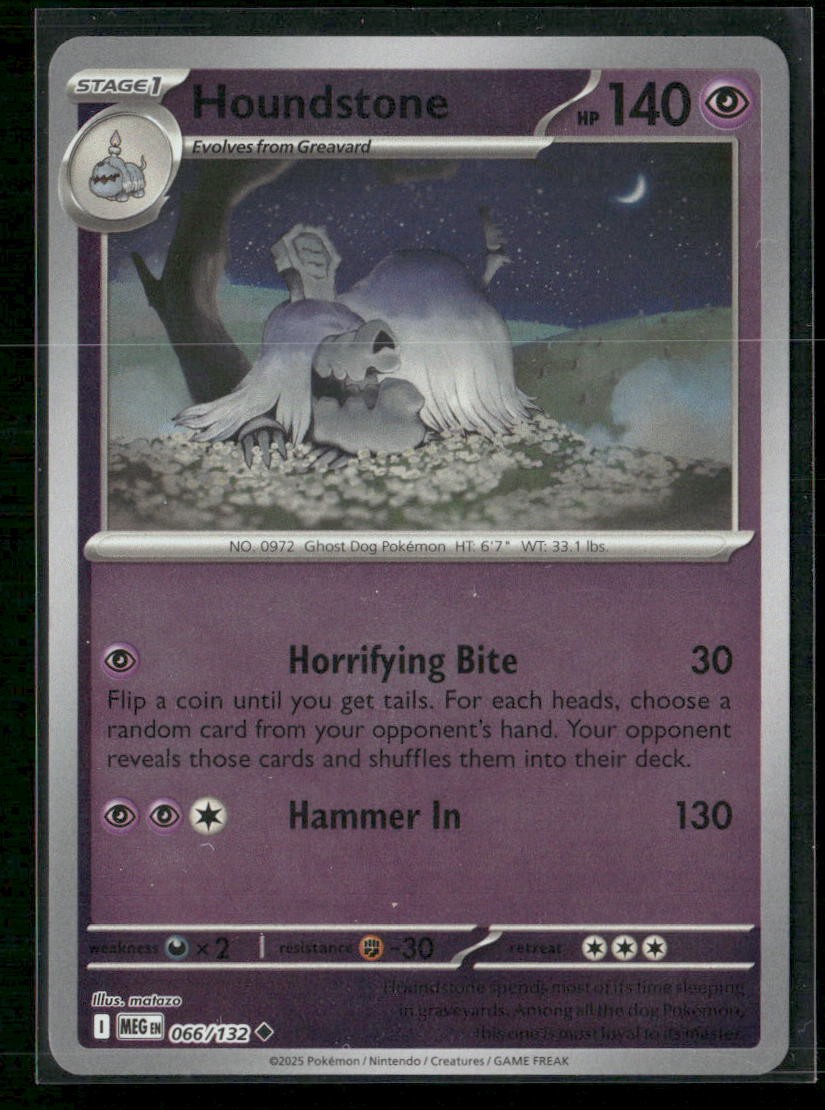 Houndstone ME01: Mega Evolution 066/132 Reverse Holo NM