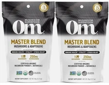 OM Mushroom Nutrition Master Blend Mushrooms & Adaptogens Vitamin | 3.17 Oz 2PK