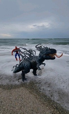 Custom Jurassic Park Venom Spiderman Trex Figure