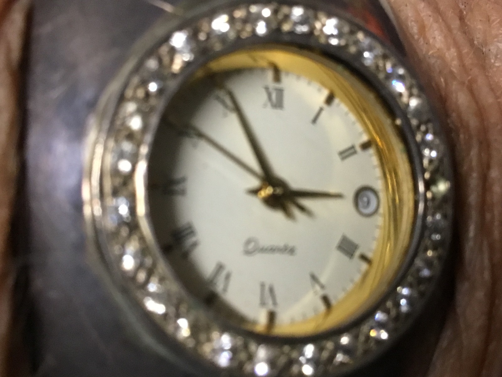 Solid 925 Sterling Silver Bangle Cuff Watch Diamo… - image 1