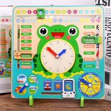 Teaching Clock Kids Educational Toys Montessori Wooden Busy Board Kids Gift