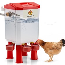Automatic Chicken Waterer,Float-Controlled Large Watering System with Stainle...