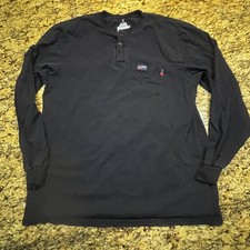 Lapco FR Mens Navy Blue Flame Resistant Henley Shirt XL Long CAT 2 Pocket