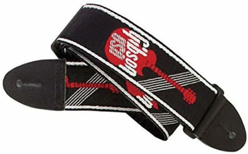 GIBSON ASGG-600 2 Raven Strap avec logo Gibson - sangle de guitare rouge