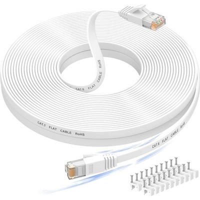 Cat 6 Ethernet Kabel 20 m LAN Kabel 20 m Weiß RJ45 Verbindung Router Modem