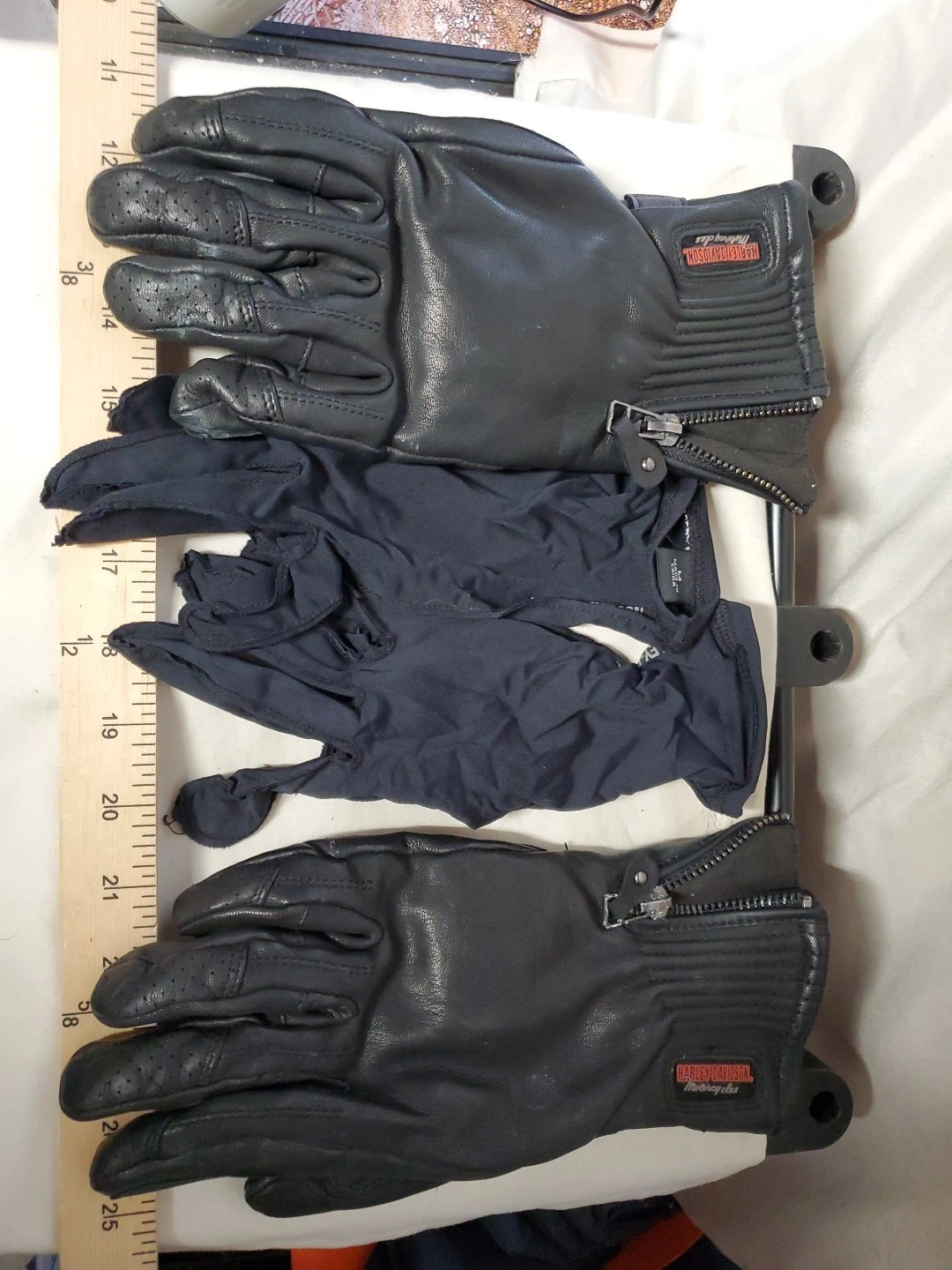 Women’s Harley-Davidson Goat Skin Black Leather Gloves Size L. W/Insert Gloves