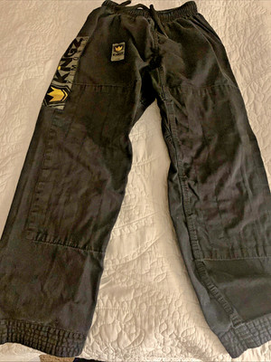 Kingz Kimonos Jiu Jitsu 100% Cotton Youth Pants Black Size M2 See Measurements