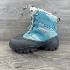 Columbia Rope Tow Youth Winter Boots Size 2 Blue Waterproof Lined