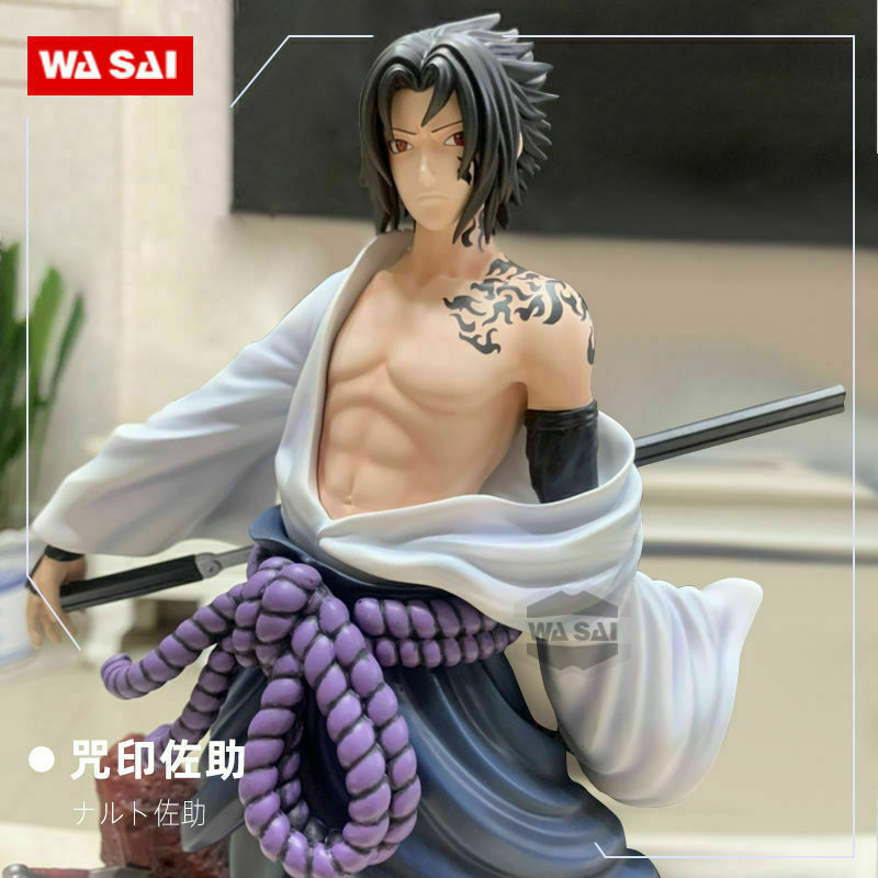 Bandai NARUTO ROS Kawaii Uchiha Sasuke Childhood Figure Kids Toys PVC  Figures Collection Model Doll Christmas Gifts