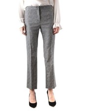 Boutique Moschino Grey Wool Dress Pants Ankle Crop SZ 44 It 8 US NWT