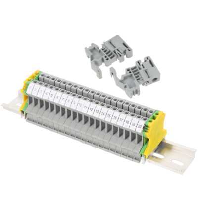  Din Rail Terminal Blocks Assembly Kit End Brackets Connector