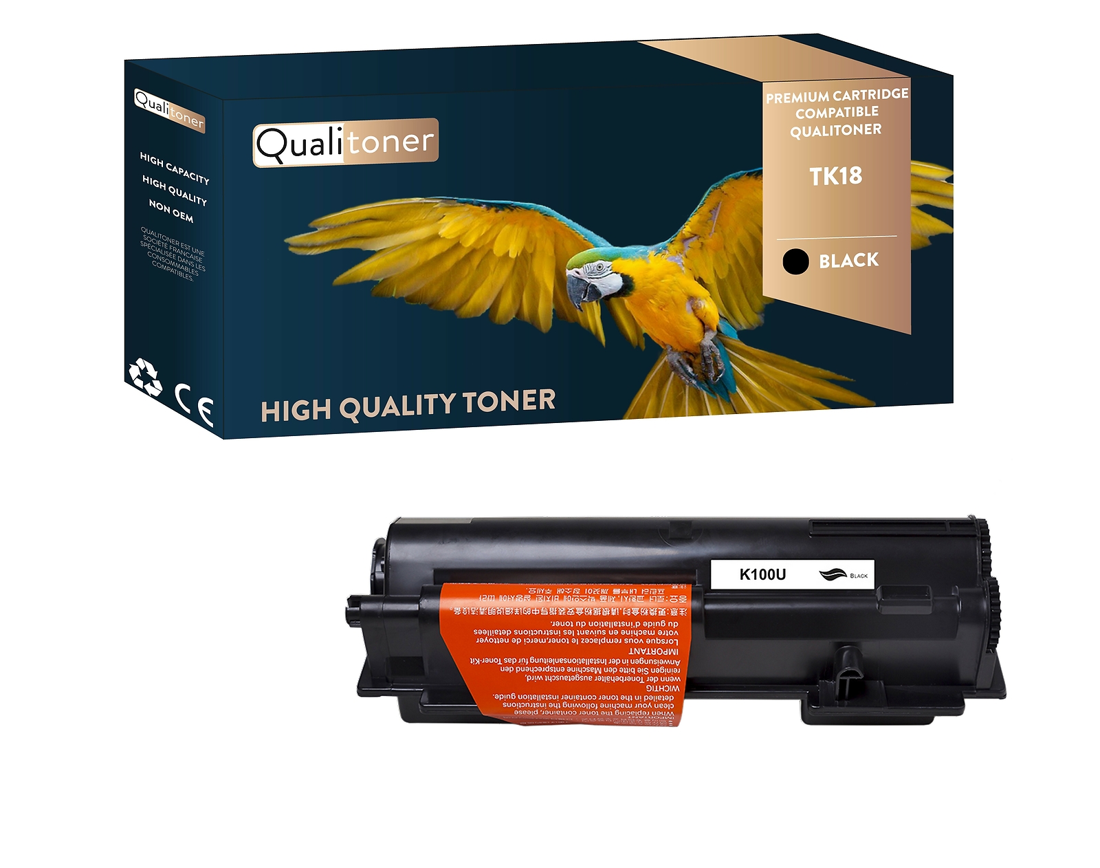Toner TK18 Noir Compatible Kyocera cartouche encre laser monochrome pour imprimante de bureau