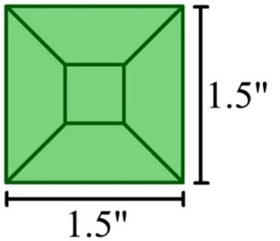 Colored Bevels for Stained Glass - 1.5x1.5 Bevels-Box of 30 -Green