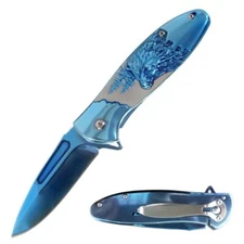 7.75" DARK FANTASY BLADES EDC FOLDING POCKET KNIFE w/ POCKET CLIP 3.25" BLADE