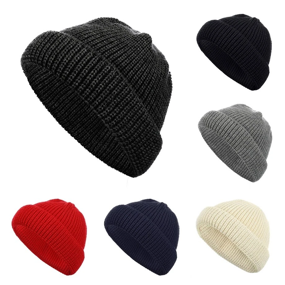 modAS Strickmütze Schippermütze Wollmütze Rollmütze aus 100% Schurwolle