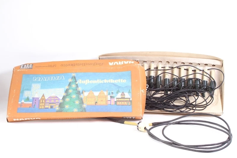 Alte DDR Lichterkette Beleuchtung Kerzen Außenbeleuchtung Weihnachten Lichtkette - Bild 1 von 3